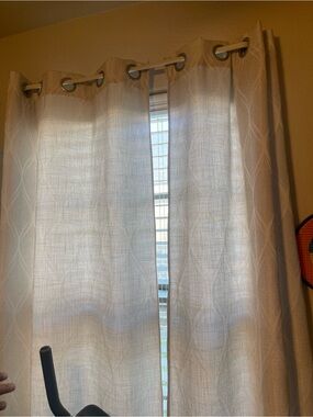 Neutral Beige Grommet Curtain Panel